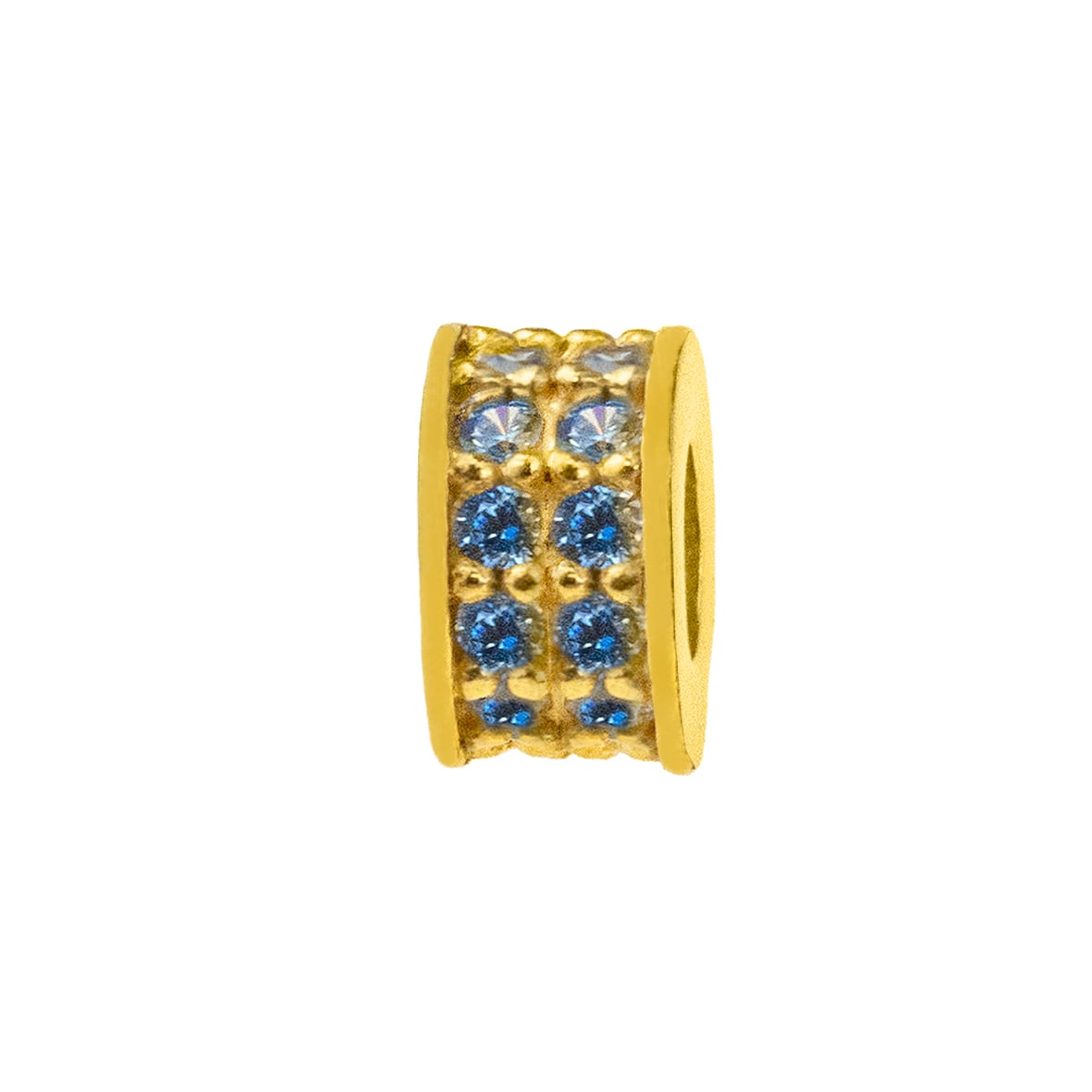 Charm silver 925 yellow gold plated with zirconia
