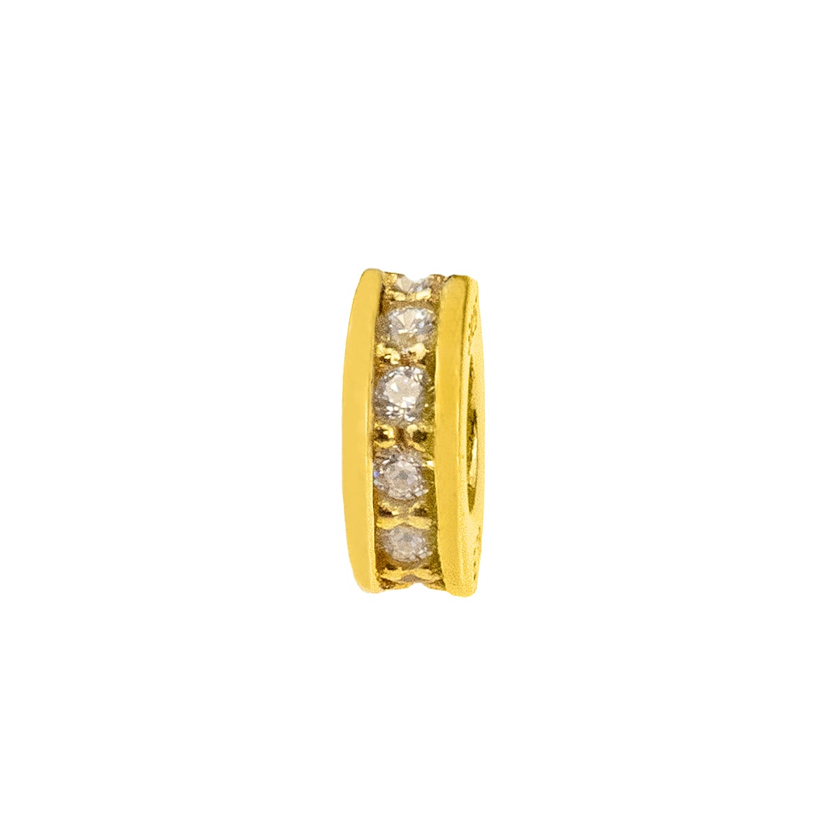 Charm silver 925 yellow gold plated with zirconia