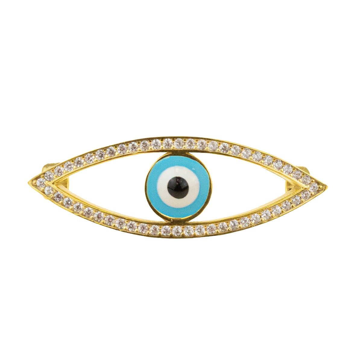 Charm silver 925 yellow gold plated with zirconia