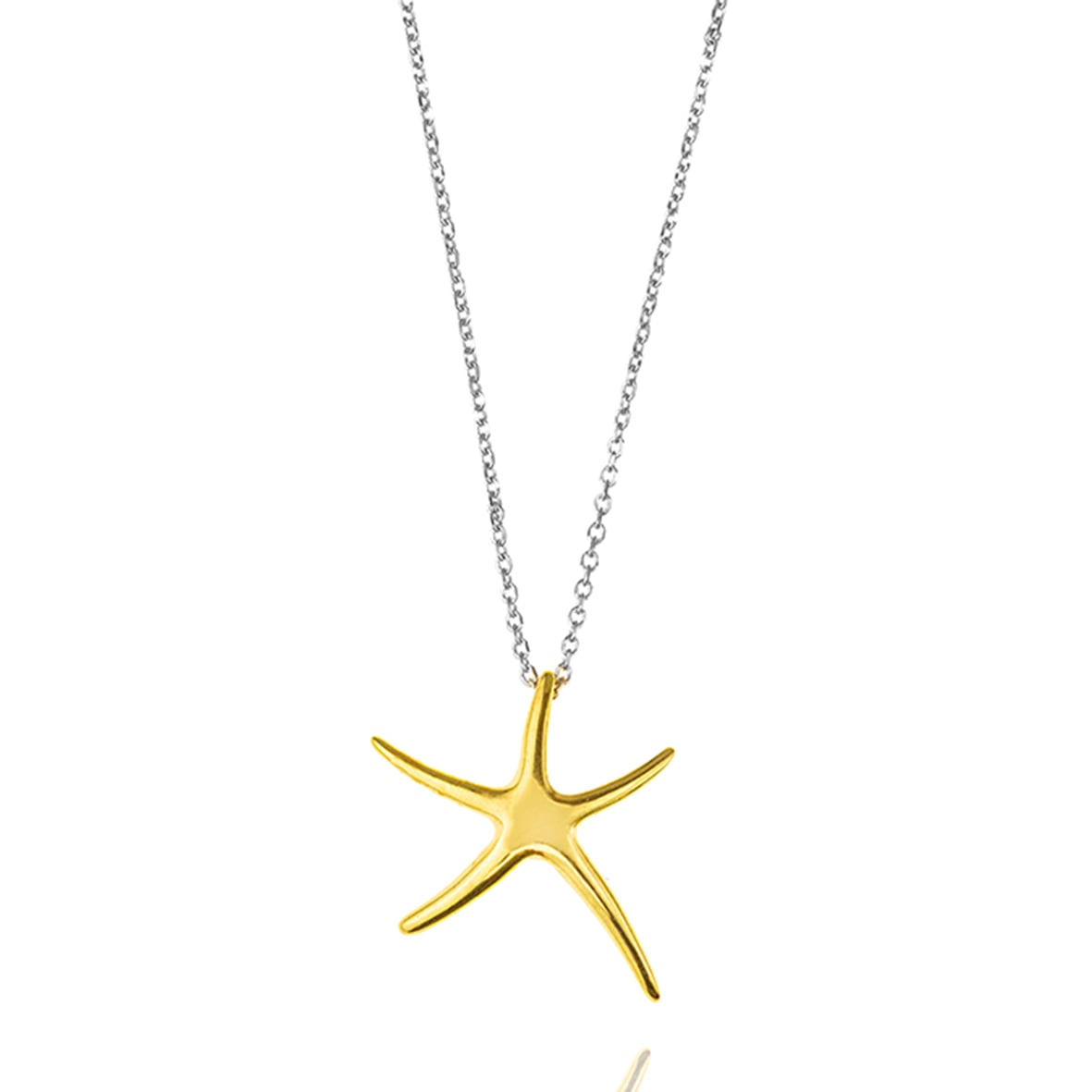 Necklase silver 925 rhodium plated with yellow gold plated