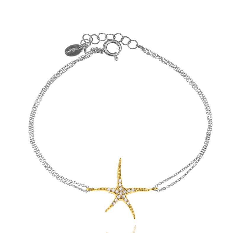 Earings silver 925 rhodium plated with yellow gold plated and zirconia