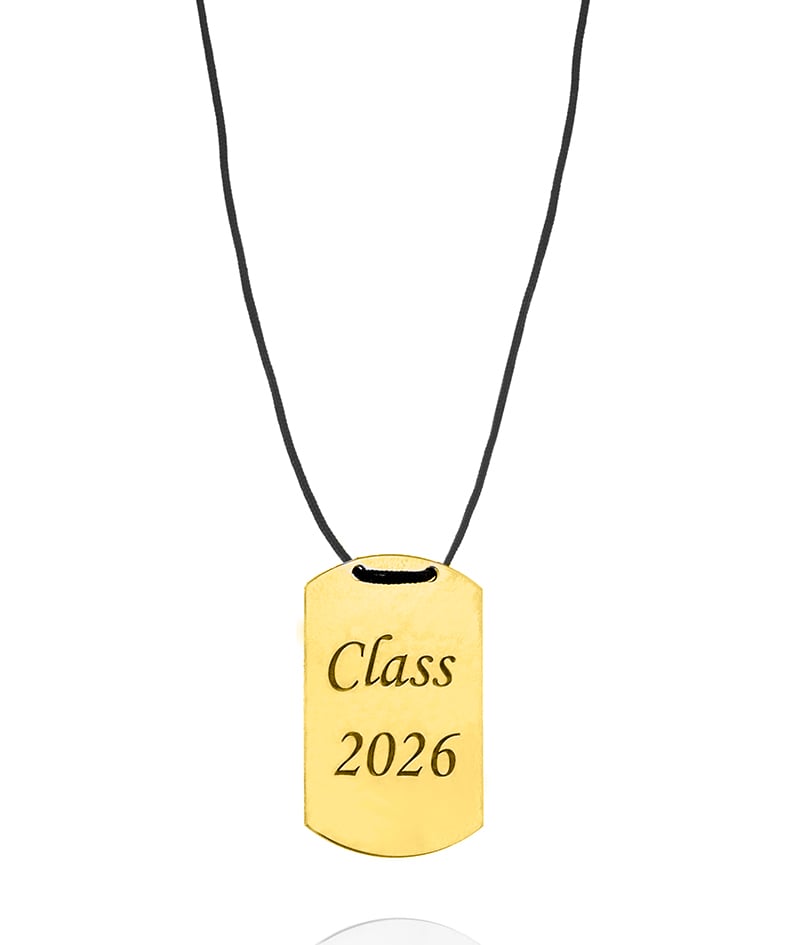 Κολιέ ασήμι 925 επιχρυσωμένο Class2026 με κορδόνι