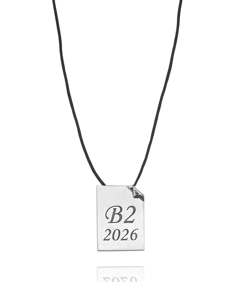 Κολιέ ασήμι 925 επιπλατινωμένο Class2026 με κορδόνι