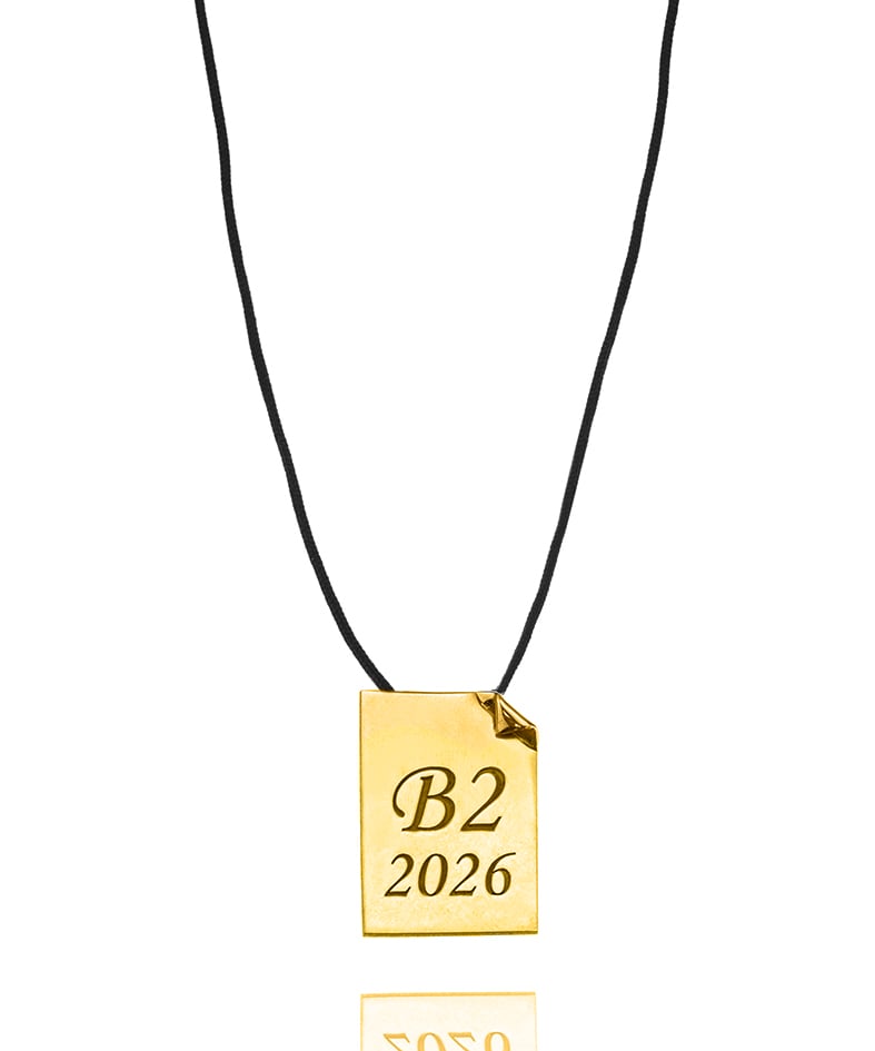 Κολιέ ασήμι 925 επιχρυσωμένο Class2026 με κορδόνι