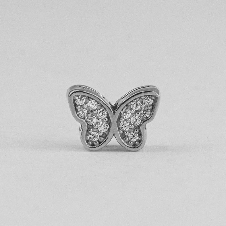 Charm silver 925 rhodium plated with zirconia