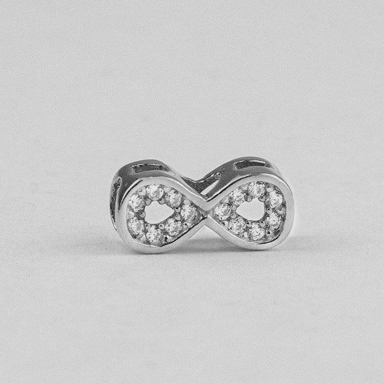 Charm silver 925 rhodium plated with zirconia