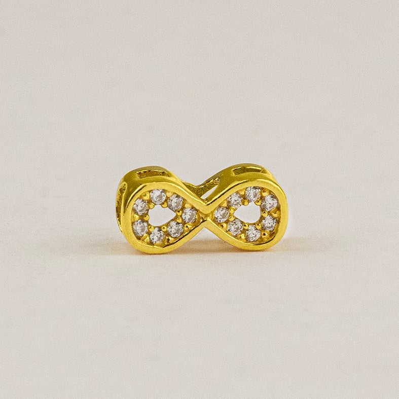 Charm silver 925 yellow gold plated with zirconia