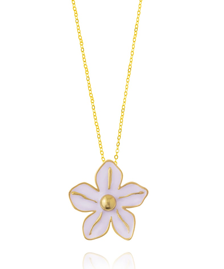 Necklace gold plated 18ct brass ring with enamel