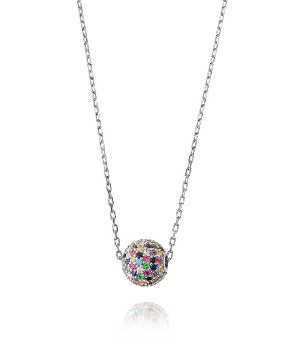 Necklase silver 925 rhodiumd plated with zirconia