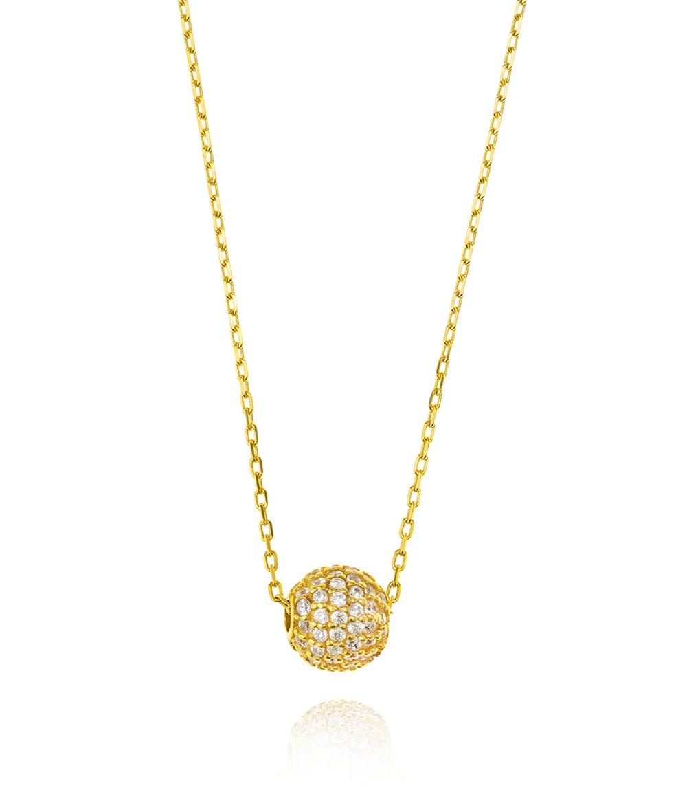 Necklase silver 925 yellow gold plated with zirconia