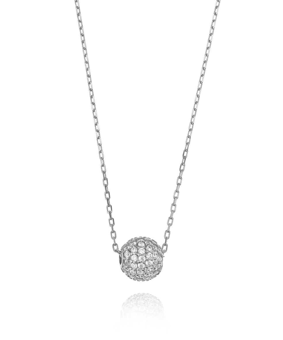 Necklase silver 925 rhodiumd plated with zirconia