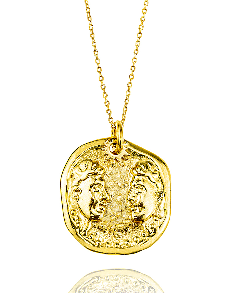 Necklace zodiac sign in 18k gold plated brass (Gemini)