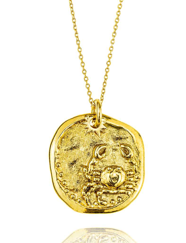 Necklace zodiac sign in 18k gold plated brass (Cancer)