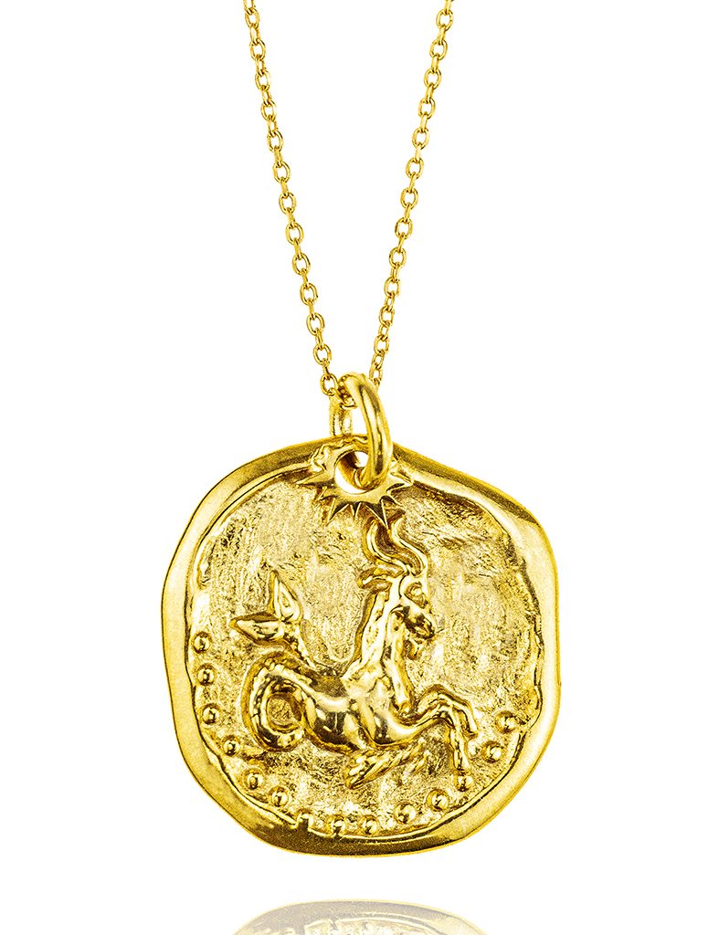 Necklace zodiac sign in 18k gold plated brass (Capricorn)