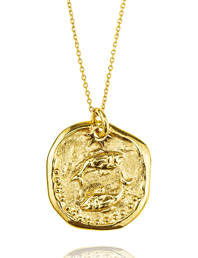 Necklace zodiac sign in 18k gold plated brass (Pisces)