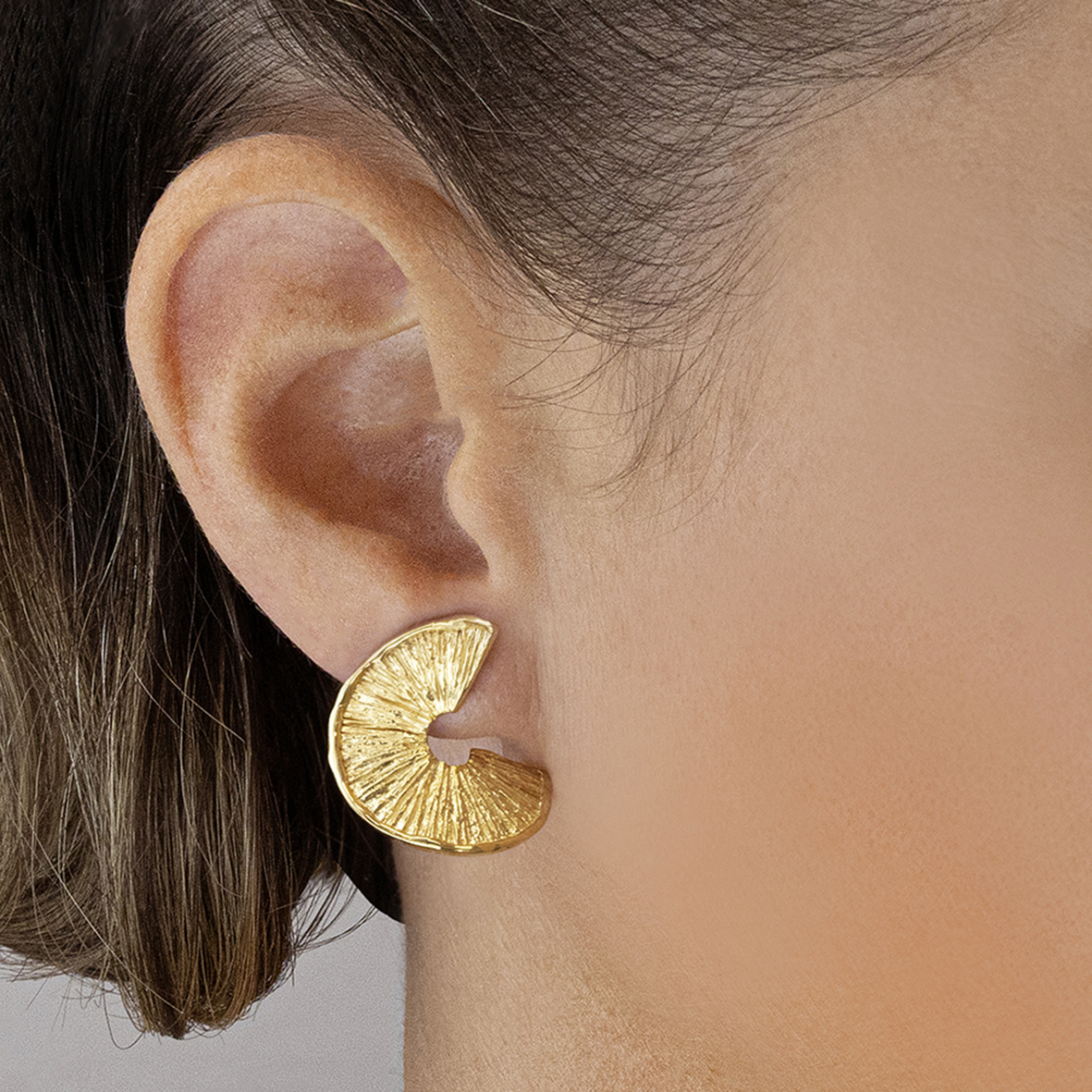 Earring silver 925 yellow gold plated