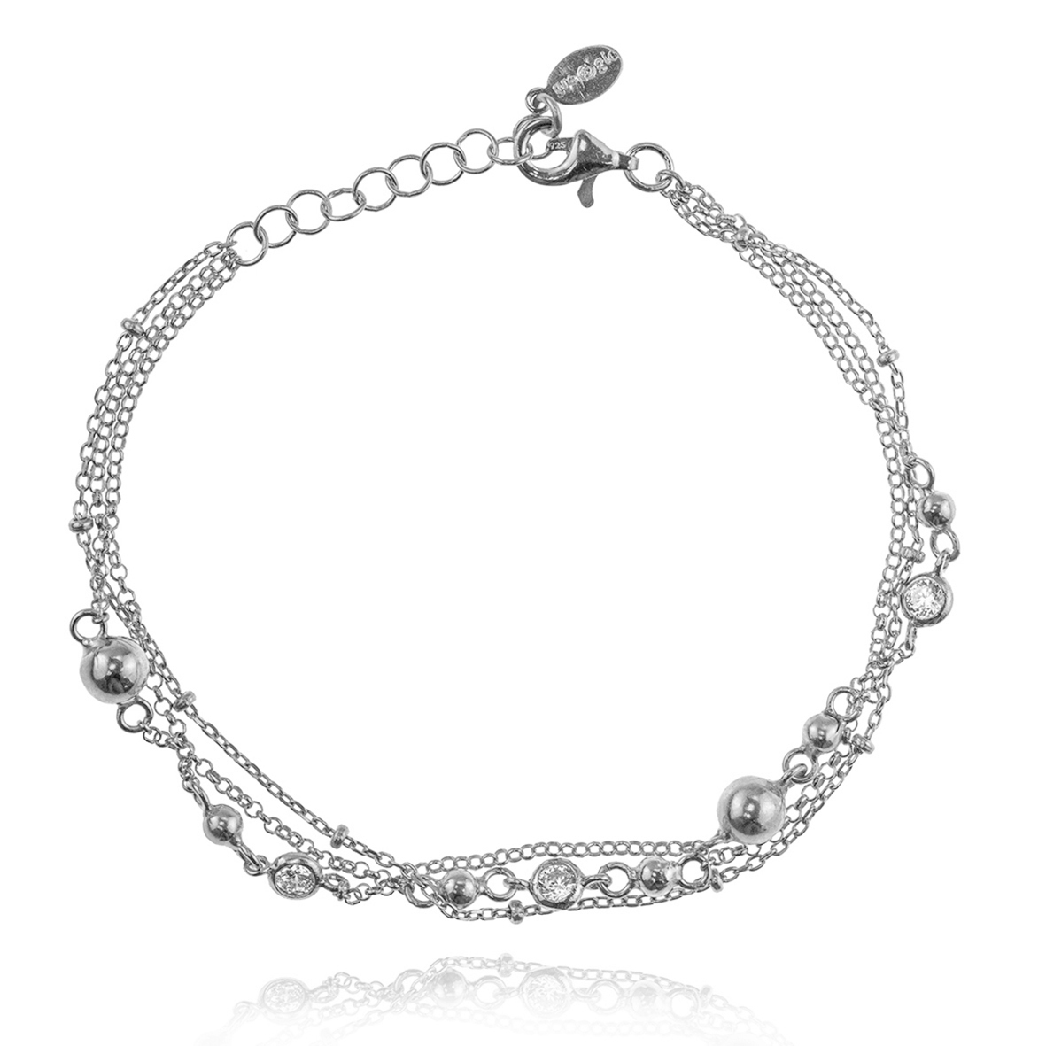 Βραχιόλι ασήμι 925 επιπλατινωμένο με zirconia