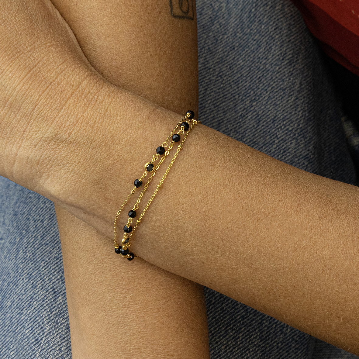 Bracelet silver 925 yellow gold plated with zirconia