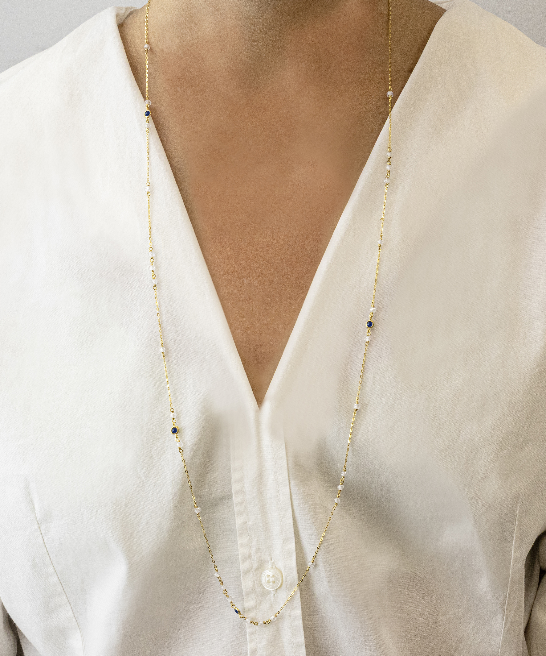 Necklase silver 925 yellow gold plated with zirconia
