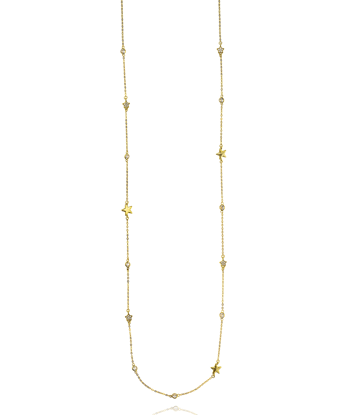Necklase silver 925 yellow gold plated with zirconia