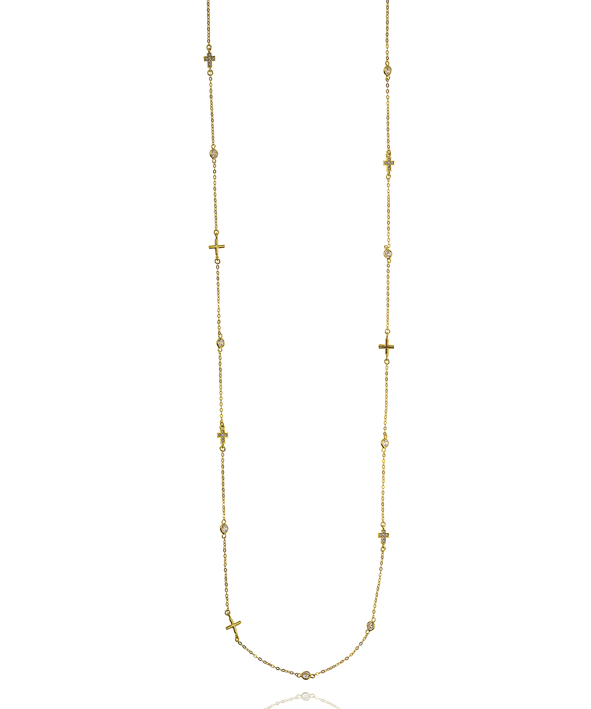 Necklase silver 925 yellow gold plated with zirconia