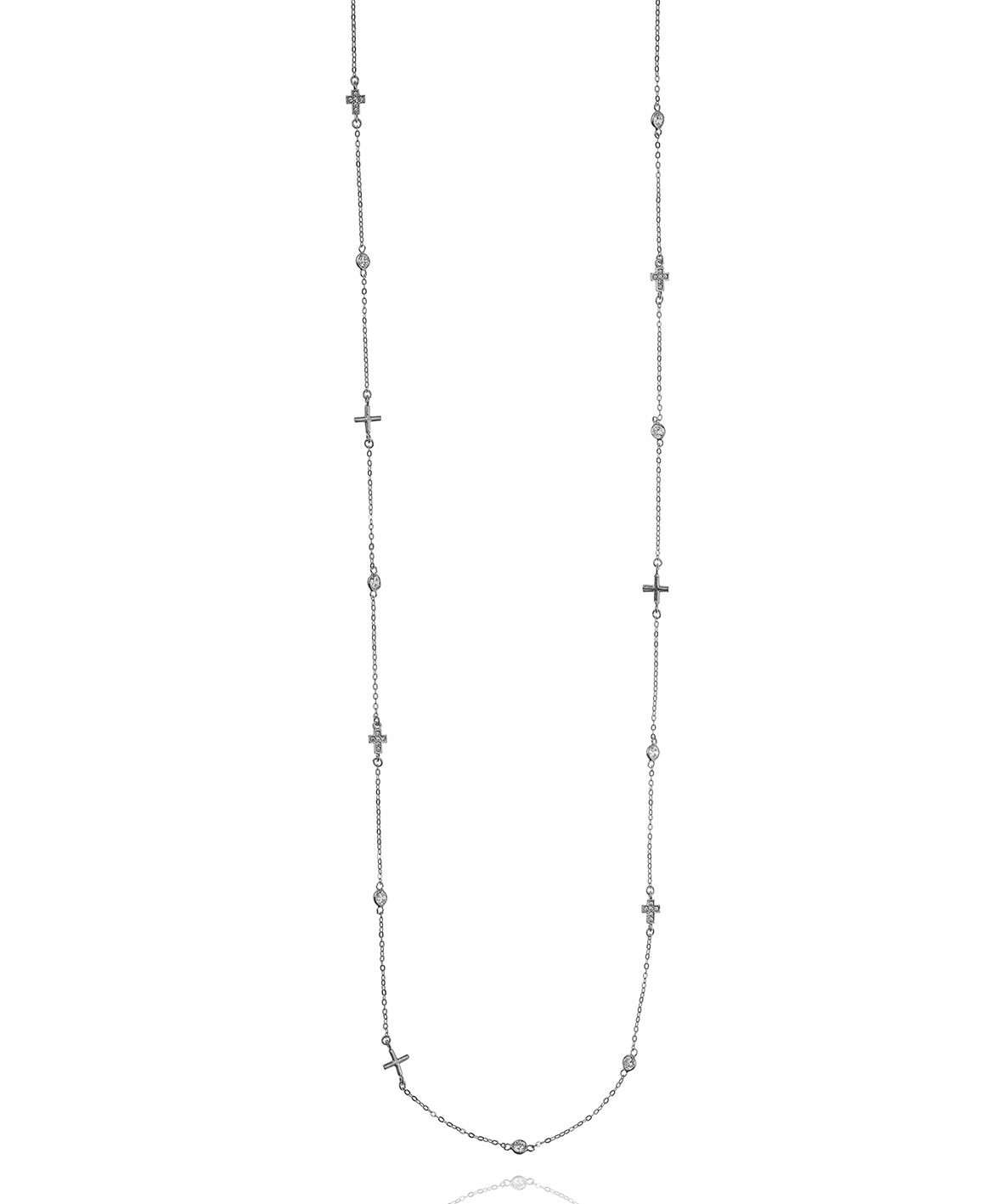 Necklase silver 925 rhodium plated with zirconia